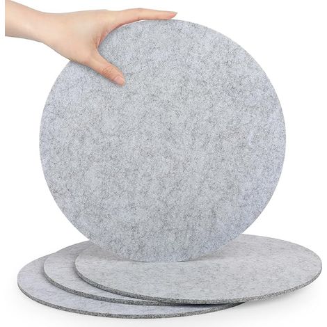 Dessous de Verre en Feutre pour casseroles, Verres, vases et Bols – Protection de Table en Feutre (Rond Ø 30 cm/Gris Clair) (1/5)