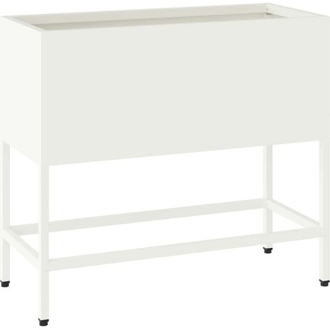 Maison Exclusive - Vaso da Giardino Rialzato Bianco 60 x 26 x 48 cm Acciaio