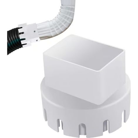 Adaptateur pour descente de gouttière - Raccord carré-rond pour eaux pluviales. Rallonge extérieure pour eaux pluviales. Compatible avec les descentes de gouttière en PVC de 3 ou (1/5)