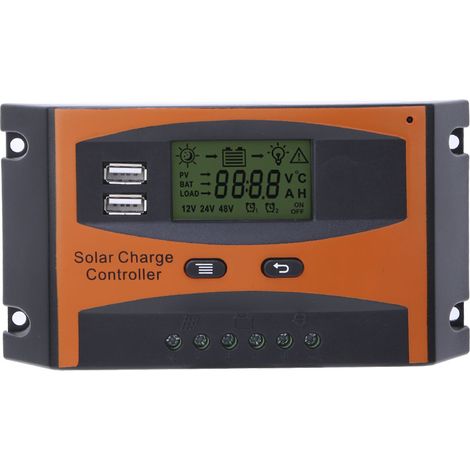 Régulateur de Charge Solaire PWM 20A 12V/24V Auto pour Batterie et Panneau Solaire (1/5)