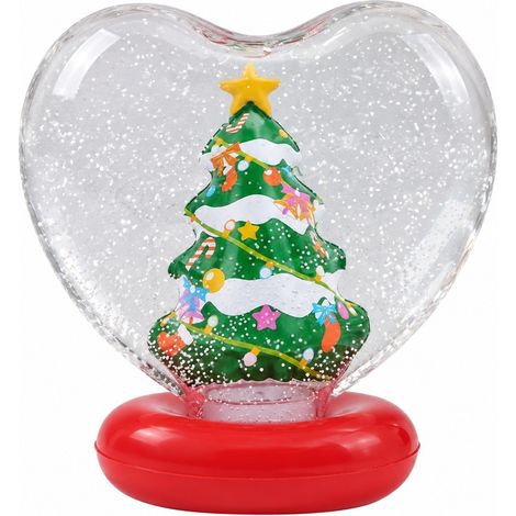Boule de Noël gonflable, décoration lumineuse en forme de cœur, PVC, pour jardin, pelouse ou porche. (1/5)