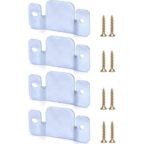 4 connecteurs de canapé emboîtables, supports de montage encastrés, connecteur de canapé en fer galvanisé, support d'angle de canapé avec vis (96 x 46 mm) (1/5)