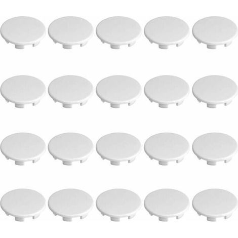 Cyclingcolors – 20er-Pack weiße 4-mm-Kunststoff-Lochabdeckungen – Für Wände und Möbel – Material: Polyamid PA6.6 – Sauberes und unauffälliges Verschließen (1/5)