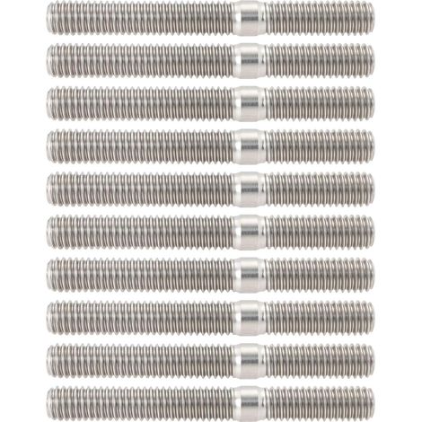 10pcs M6 Goujon de système de carburateur Goujons de collecteur d'échappement DIN 835 M6x18 à M6x30 Boulon à vis à goujon fileté à double extrémité (1/5)