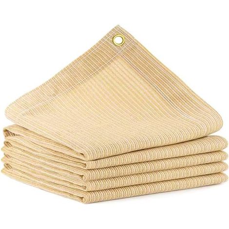 Malla parasol transpirable al 90%, 1x2 m, 185 g/m², con ojales – color marrón, resistente a los rayos UV, ideal para jardín, pérgola y terraza. (1/4)