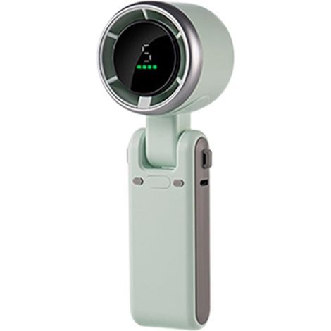 Ventilateur portable pliable avec affichage numérique - Mini ventilateur portable à 5 vitesses, rechargeable par USB et longue durée de vie, idéal pour le bureau, les voyages et les activités de plein (1/5)