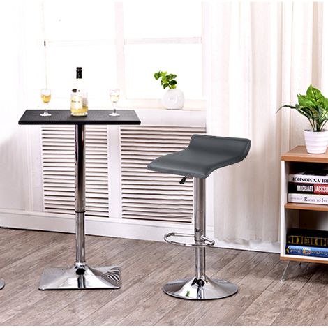 Ensemble de 2 Tabouret en similicuir Haloyo®,avec repose-pieds,siège bien rembourré,hauteur réglable,noir (1/5)