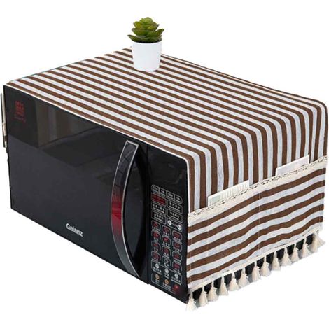 Housse de four à micro-ondes résistante à l'huile, housse de four à micro-ondes multi-usage en coton et lin anti-poussière (1/5)