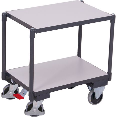 VARIOfit ESD Euro-Systemroller mit 2 Ladeflächen Ladeflächen bündig EasySTOP