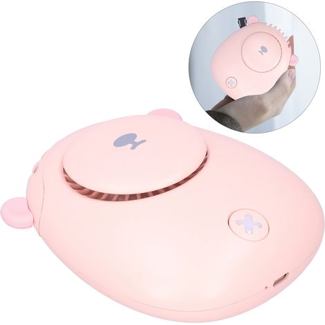 Mini-Ventilator zum Umhängen, 3 Geschwindigkeitsstufen, USB-Ladefunktion, pink, ideal für den Sommer (1/5)