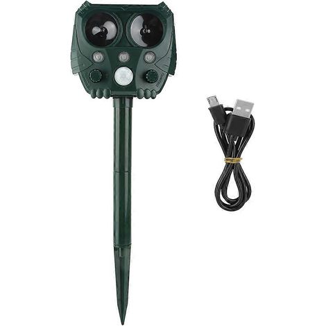 Répulsif animal ultrasonique solaire rechargeable USB pour extérieur - Dispositif anti-chien et anti-chat, équipement de dissuasion pour jardin (1/5)