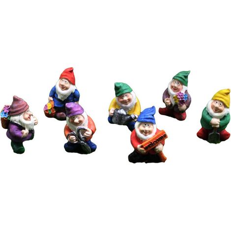Miniatures de mousse et de gnomes, lot de 7 figurines, décoration de jardin