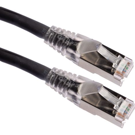 Câble cat 6 Avec connecteur / , S/FTP, gaine PVC Noir, 5m ( Prix pour 1 )