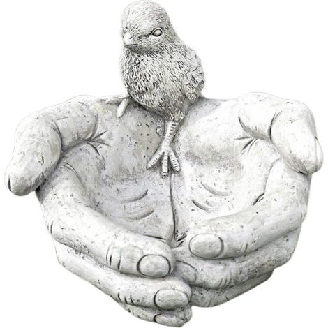 Toivize - Vaschetta per uccelli in resina - Decorazione da giardino bianca 19x22cm (1/4)