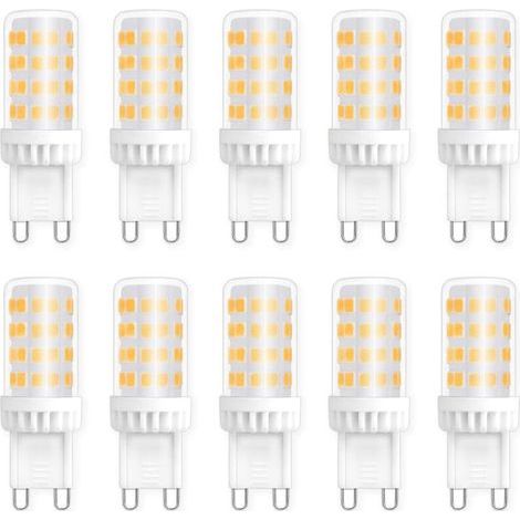 Ampoules LED G9 5W, Equivalente 40W 50W Halogène Lumière, 450LM, Blanc Neutre 4000K, AC 220V, Culot G9 Standard, économie d'énergie, pour Ceiling Lighting, Kitchen, Chambre, Salon, Pack de 10 (1/5)