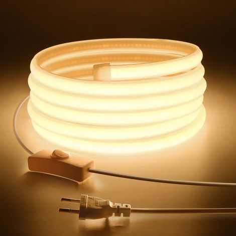 (Lumière chaude, 2M) Bande lumineuse LED COB super brillante (288 LED/mètre), adaptée aux jardins extérieurs et aux maisons. (1/5)