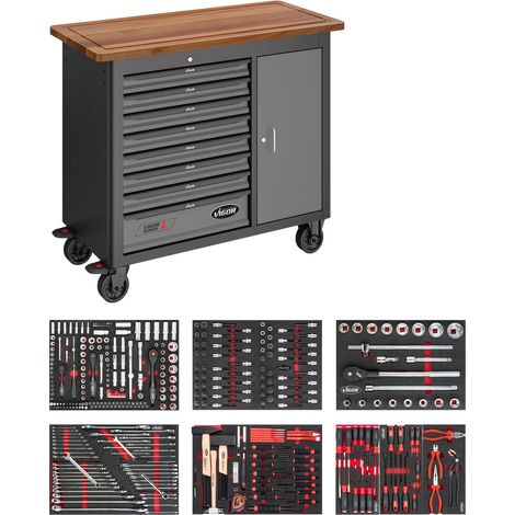VIGOR Mobile Werkbank SeriesL, mit Sortiment, V5154, 375-teilig (1/5)