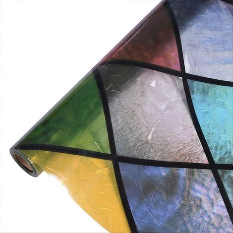 Film occultant pour vitres, autocollants 3D sans colle pour la maison, 60 cm (1/5)