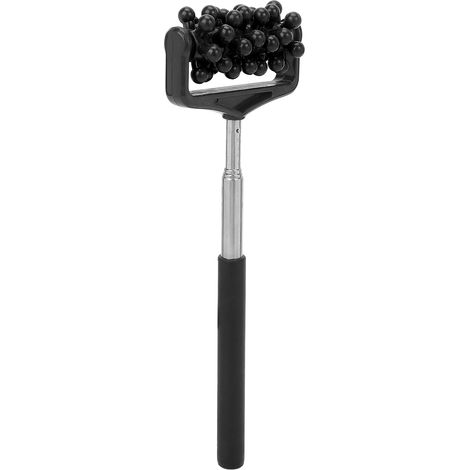 Rodillo telescópico para masaje muscular de la espalda, rodillo raspador ajustable para espalda, cabeza y brazos para relajación muscular, color negro (1/5)