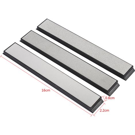 Lot de 3 pierres à aiguiser pour couteaux de cuisine, grain 240/600/1000, neuves (1/5)