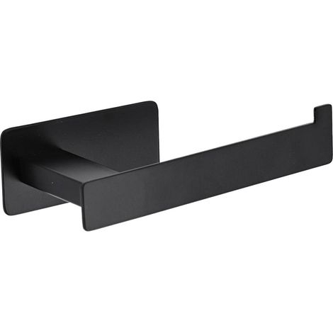 Derouleur wc in acciaio inox su adesivo - nero - Tendance
