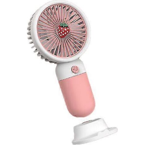 Support pour téléphone portable, petit ventilateur de poche USB avec fonction de chargement, mini ventilateur portable en forme de fruit pour le bureau, les étudiants, etc. (1/3)