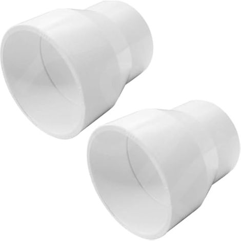 Lot de 2 adaptateurs réducteurs en PVC de 7,6 x 5,1 cm, annexe 40 raccords de tuyauterie en PVC DWV pour connexion de tuyau de plomberie domestique et industrielle, blanc (1/5)