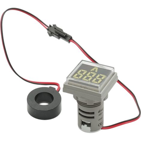 Indicatore digitale amperometro a LED bianco 0-100A, 220V/380V Ø 22mm Breckner Germany (1/4)