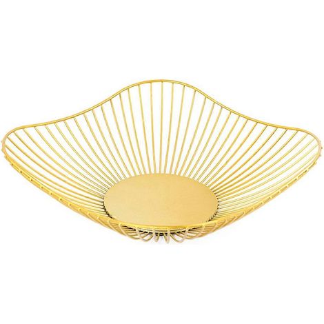 Plateau à fruits simple pour salon, panier de rangement en fil de fer tressé ajouré pour fruits et légumes, élégant plateau de pique-nique, séchoir GD (1/4)