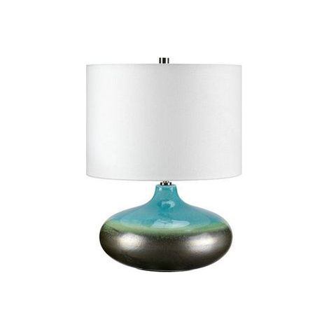 Elstead Laguna - Petite Lampe de Table 1 Lumière Graphite, Turquoise, E27 (1/3)