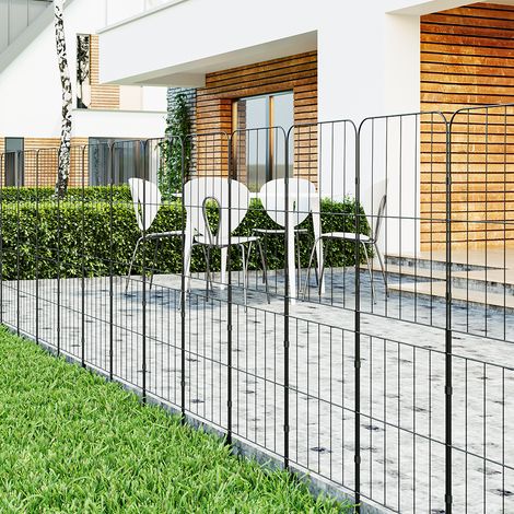10 Panels 31x96cm Metal Garden Borders Fence Yard Edging Decor (1/5)