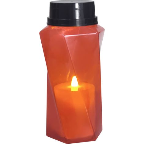 TrendLine LED-Grablicht in Wellenoptik mit Timer Ø 9,5 x 20 cm warmweiß rot