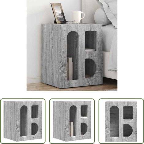 Table de chevet gris - Table de chevet Gris Sonoma 40 x 35 x 50 cm Bois d'ingénierie (1/5)