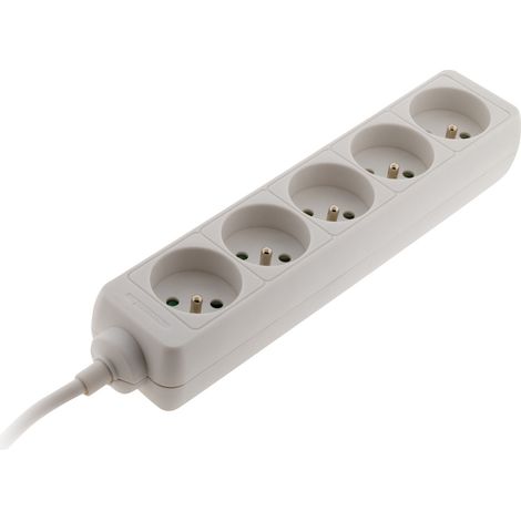 Bloc multiprise 5 prises 2P+T 16A blanc - Zenitech