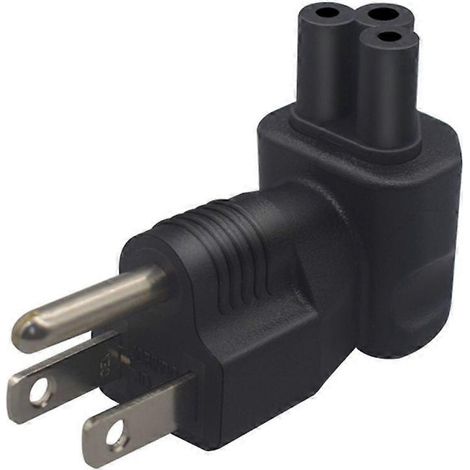 Adaptateur secteur Nema 5-15P vers C5, connecteurs mâle-femelle coudés, boîtier PVC (1/3)