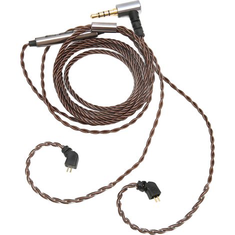 Câble de mise à niveau pour écouteurs avec micro, prise angulaire 3,5 mm et connecteurs 2 broches 0,78 mm, compatible AS10, AS06, ZST, ZS3, ES4. (1/5)