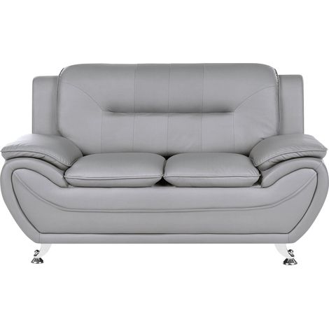 Sofa 2-Sitzer LEIRA Kunstleder Grau (1/5)