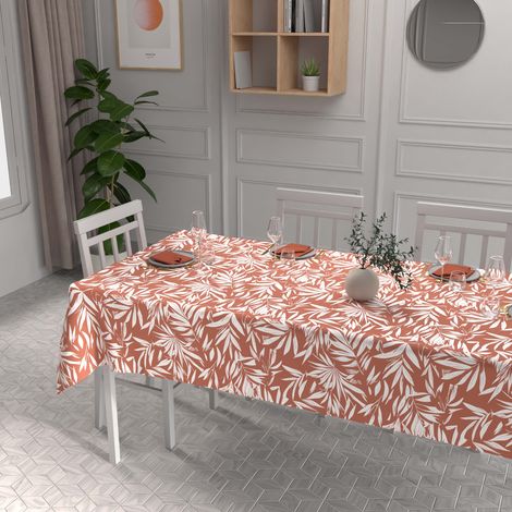 Nappe imprimée anti-tâches rectangle 140x300 cm FLOREA, par Soleil d'Ocre