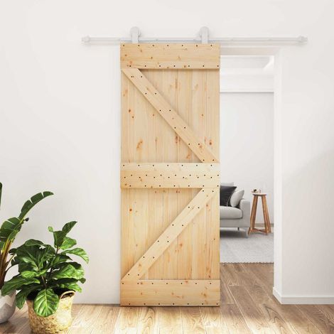 vidaXL Porta scorrevole Naturale e Bianco 80 x 210 cm