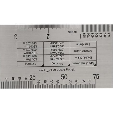 Stainless Steel String Action Gauge with Fret Protectors for Nut Measuring Tools Saddle Bridge Mandolin Bass Guitar (1/5)