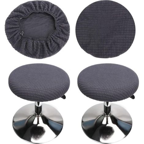 Fodere rotonde per sgabelli (set da 2, grigio scuro), adatte a sgabelli da 28-40 cm, ideali per bar e caffetterie. Elastiche, lavabili, facili da pulire, morbide e resistenti. -Crezuo