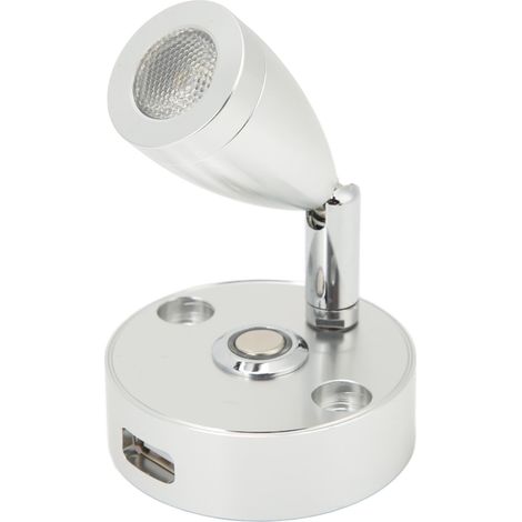 Lampe de lecture pour camping-car, 3500K, 3 couleurs, alliage d'aluminium, angle réglable, 12V-24V, lampe de chevet pour bateau ou yacht (1/5)