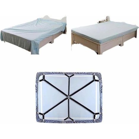 Attache Drap Housse, Tendeur Drap Housse avec 6 Ctés 12 Clips Métalliques Solides, Qui nEndommage Pas Les 12 Clips-1 P DRAP HOUSSE (1/5)