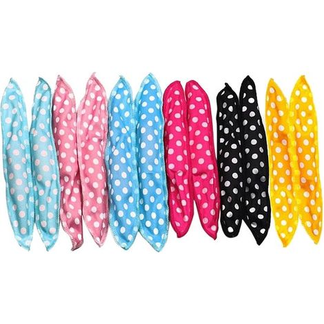 Boucles sans chaleur - Lot de 12 - Fers à friser - Ruban à friser sans chaleur - Fer à friser flexible - Accessoires pour fer à friser - Idéal pour les enfants et les filles - Éponge - 21 x 3,5 cm (1/5)