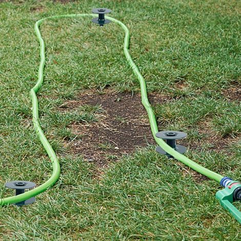 Piquet guide-tuyau d'arrosage de 25 cm (10 pouces) en métal antirouille, robuste et rotatif, empêche le tuyau d'arrosage de gêner les parterres de fleurs. (1/4)