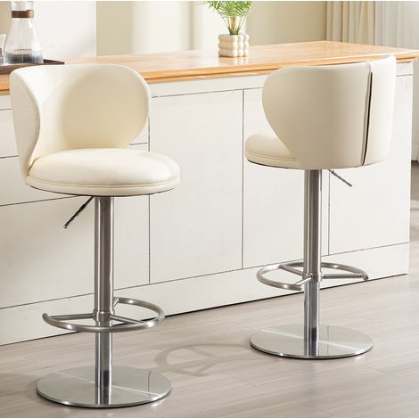silla alta giratoria ajustable de acero inoxidable OKMYHOME (1/5)