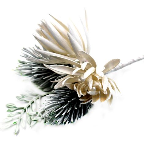 Künstlicher Pflanzenzweig, 12 cm lang, pflegeleicht, künstliche Blume zur Heimdekoration (1/5)