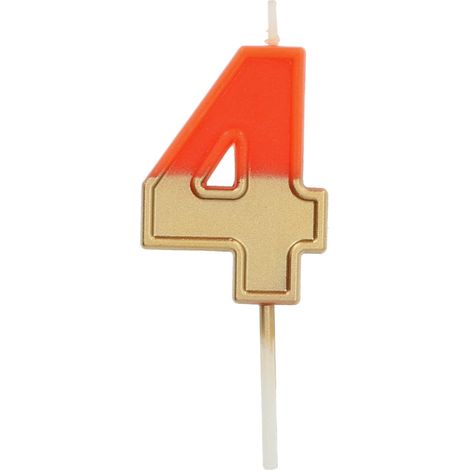 Bougie Retro Chiffre 4 Orange (1/3)