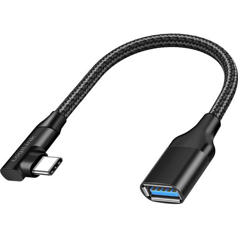 LogiLink USB-C auf USB-A Winkeladapter 0,2 m OTG 10 Gbit/s 15 W USB 3.2 Gen2 (1/5)