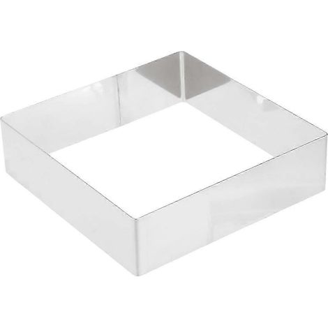 Moule à mousse carré en acier inoxydable, cercle à gâteau, emporte-pièce pour mousse, moule à gâteau, cercle à dessert, moule à pâtisserie, outil de cuisson (argenté, 35,5 cm) (1/4)